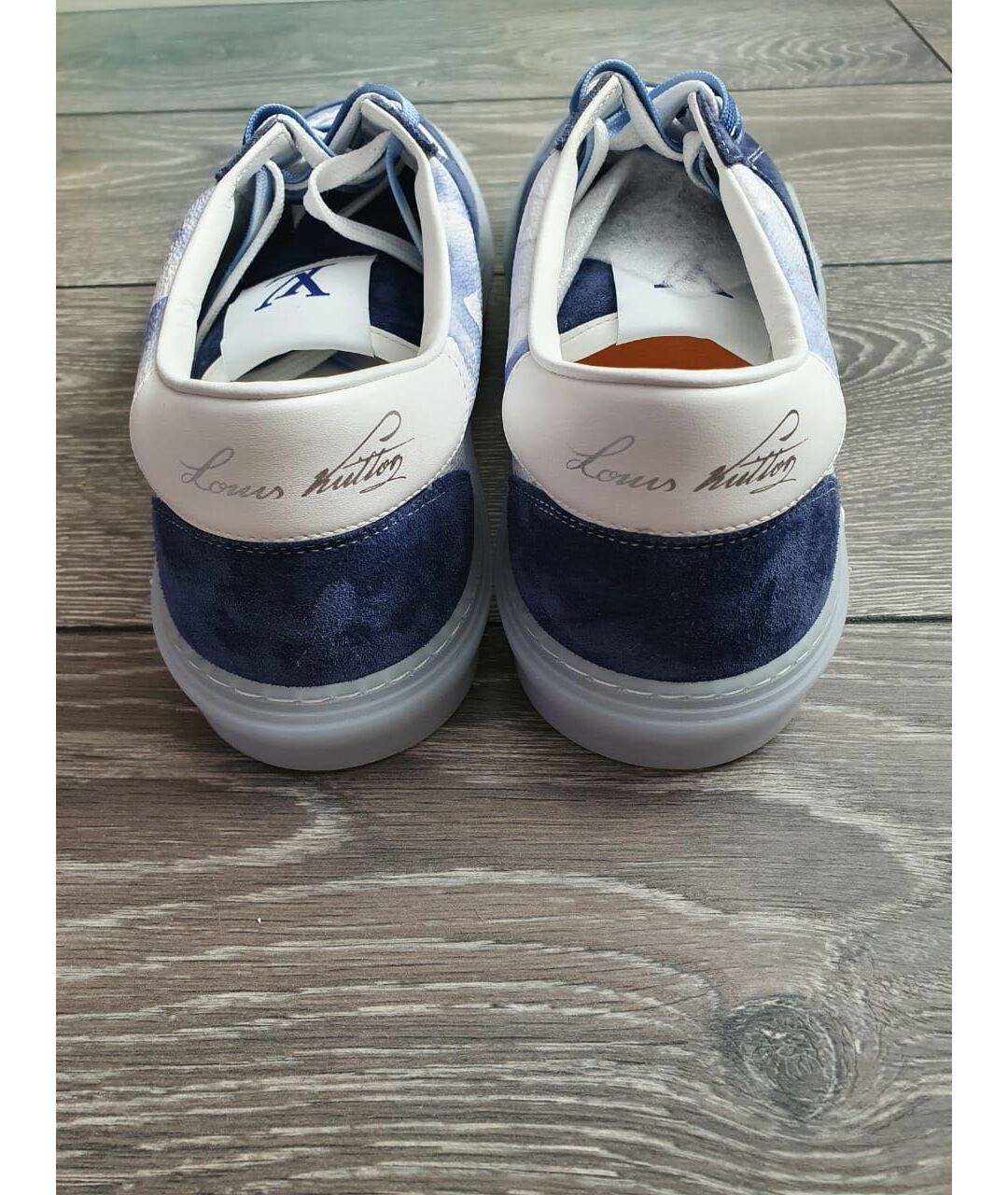 LOUIS VUITTON PRE-OWNED Синие кожаные низкие кроссовки / кеды, фото 2