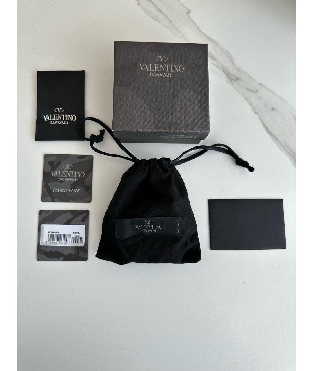 VALENTINO Черный кожаный браслет, фото 8