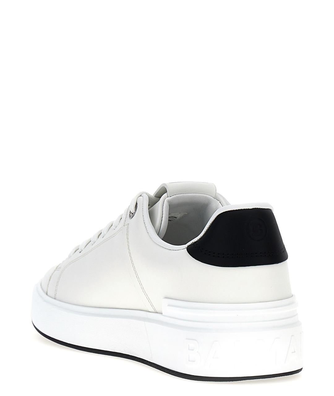 BALMAIN Белые кожаные низкие кроссовки / кеды, фото 3