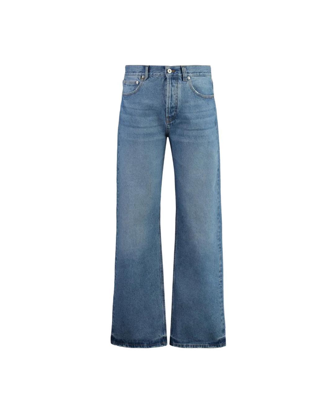JACQUEMUS Голубые хлопковые прямые джинсы, фото 1
