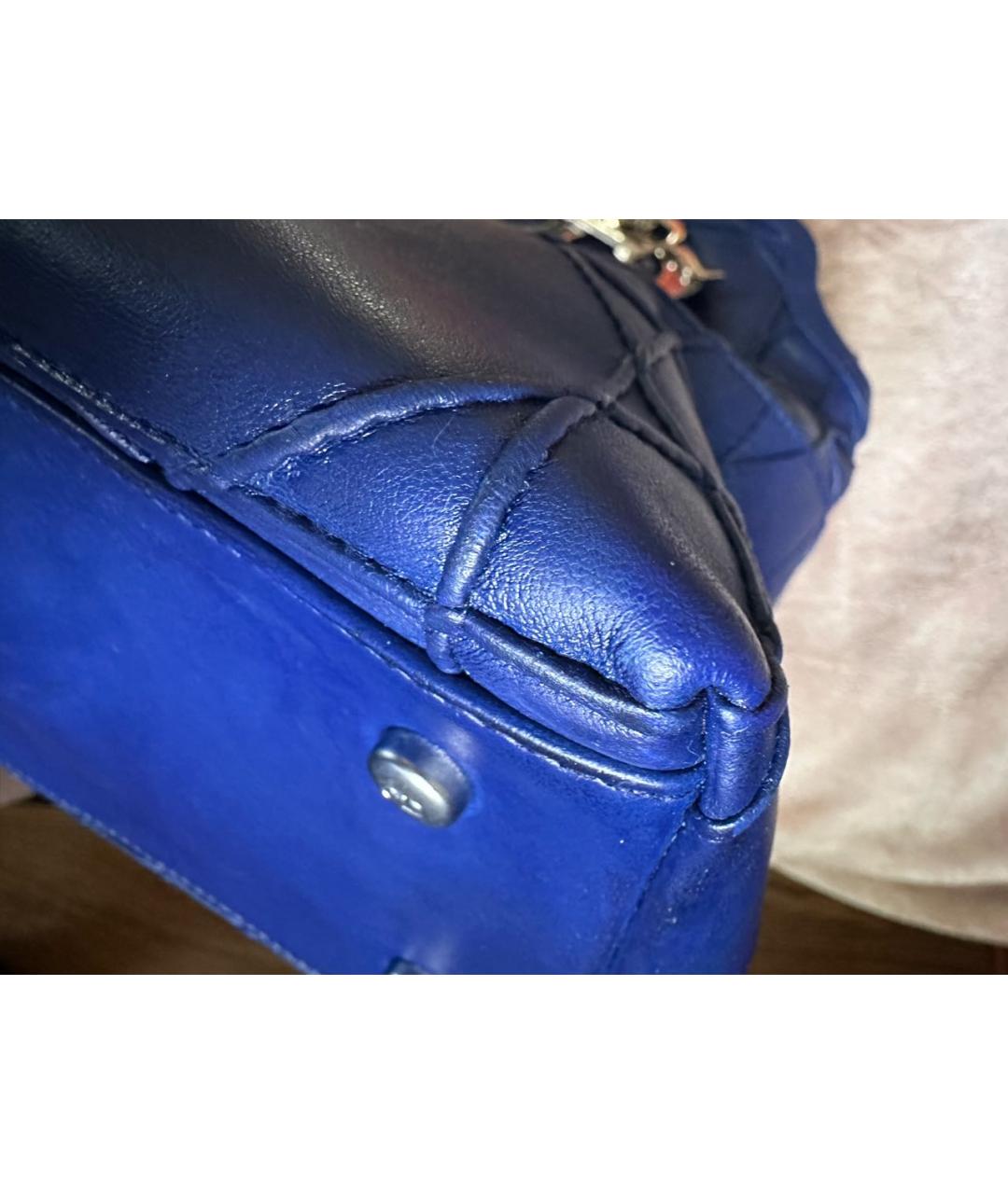 CHRISTIAN DIOR PRE-OWNED Синяя кожаная сумка тоут, фото 5