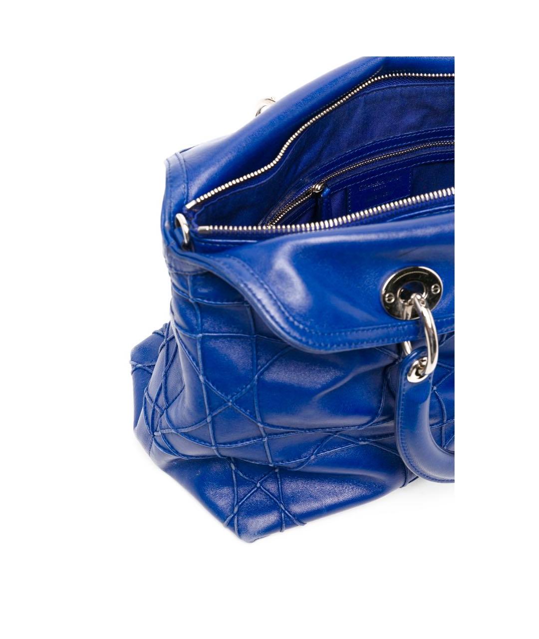 CHRISTIAN DIOR PRE-OWNED Синяя кожаная сумка тоут, фото 3