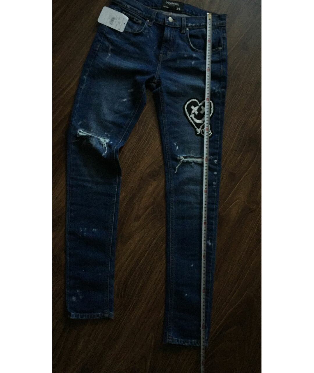 DOMREBEL Темно-синие хлопковые джинсы слим, фото 5