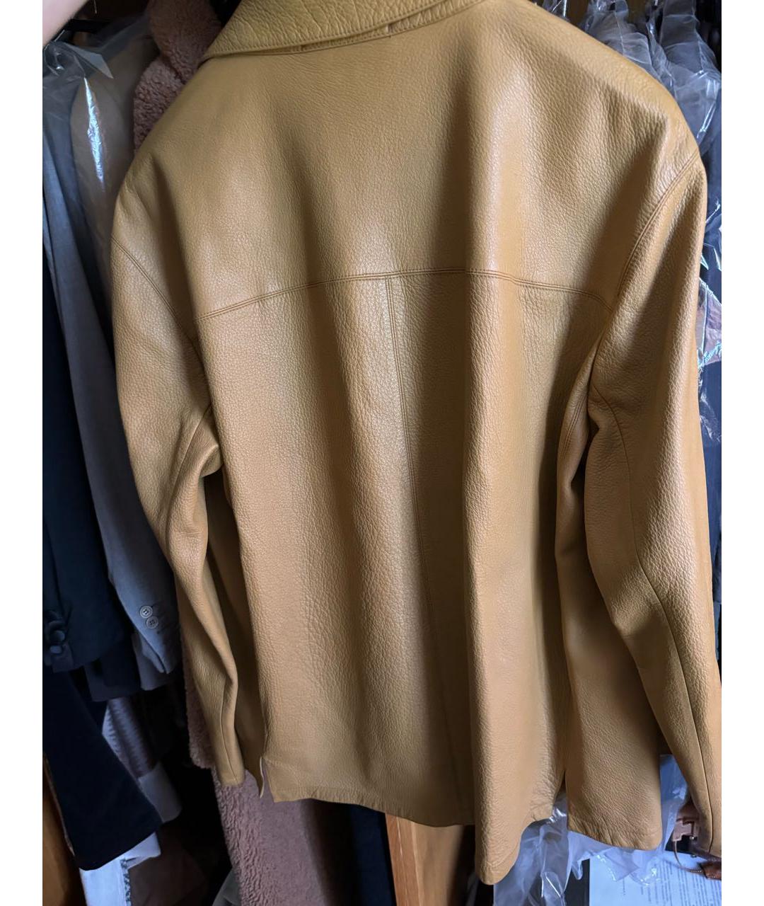 PRADA Горчичный кожаный пиджак, фото 2
