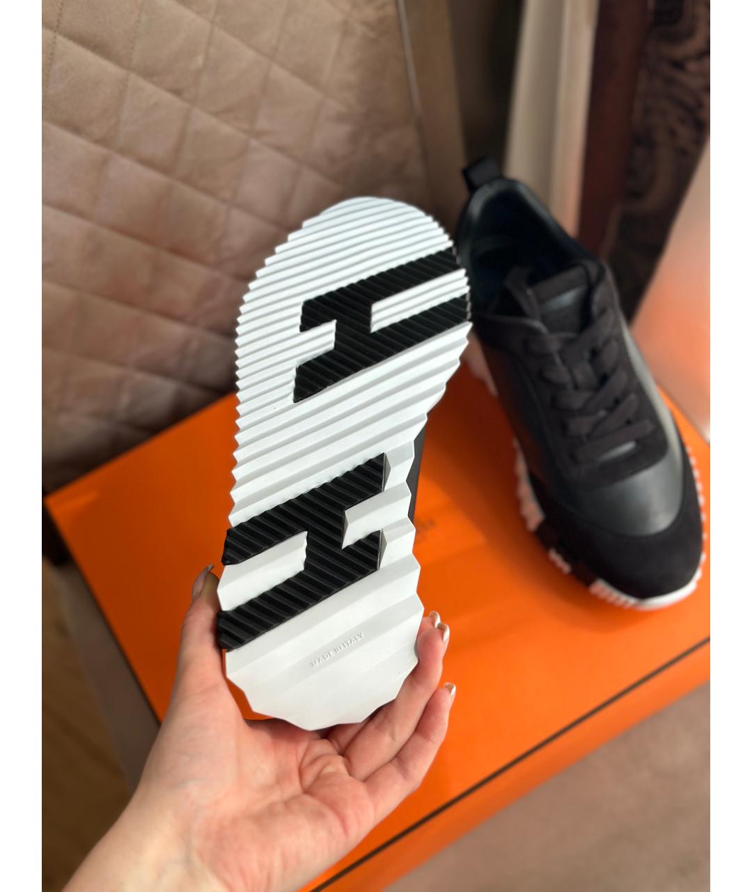 HERMES PRE-OWNED Черные кожаные кроссовки, фото 5