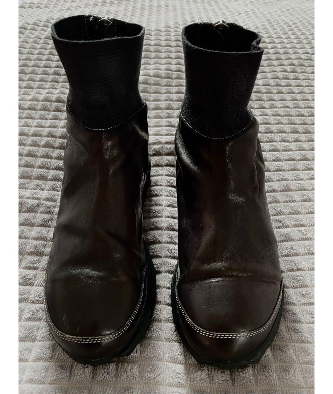 A DICIANNOVEVENTITRE Коричневые кожаные высокие ботинки, фото 3