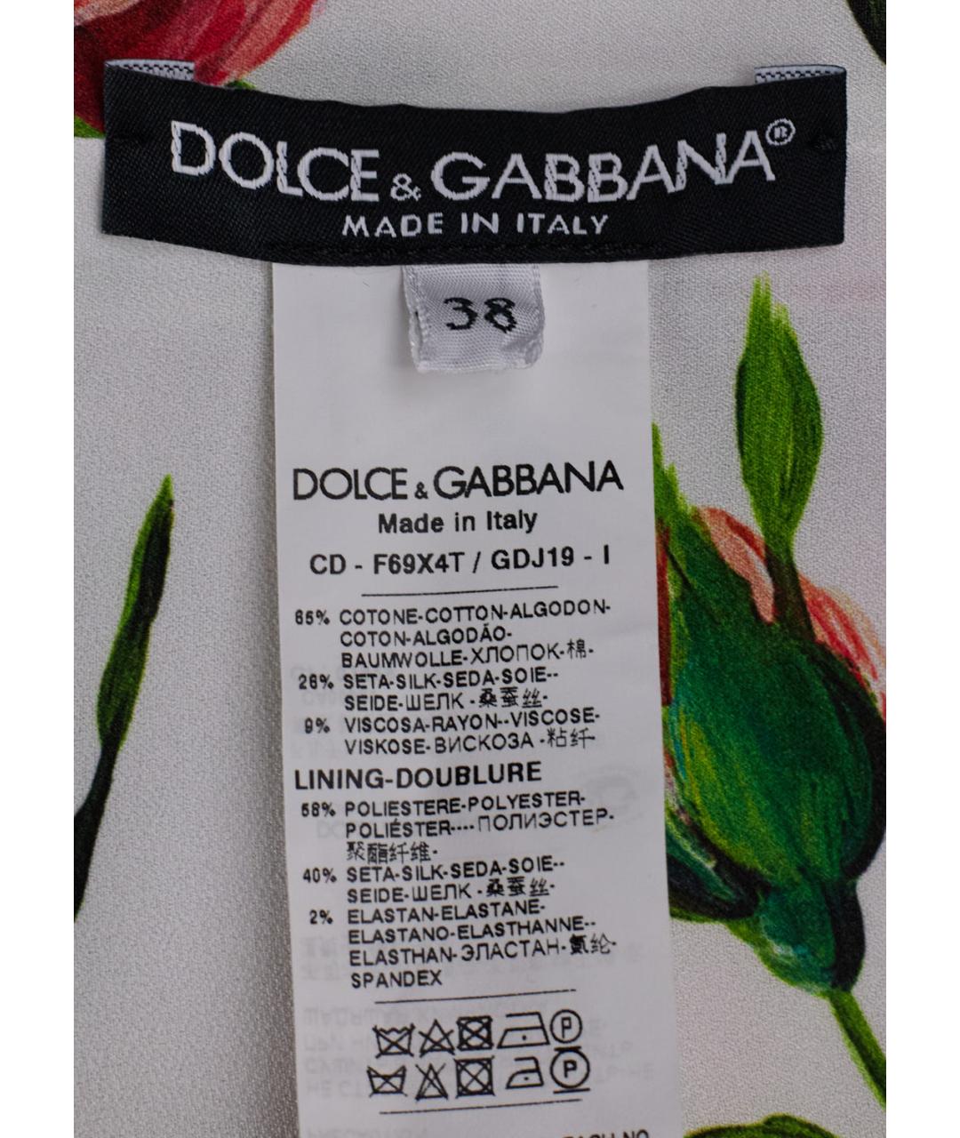 DOLCE&GABBANA Белое хлопковое повседневное платье, фото 3