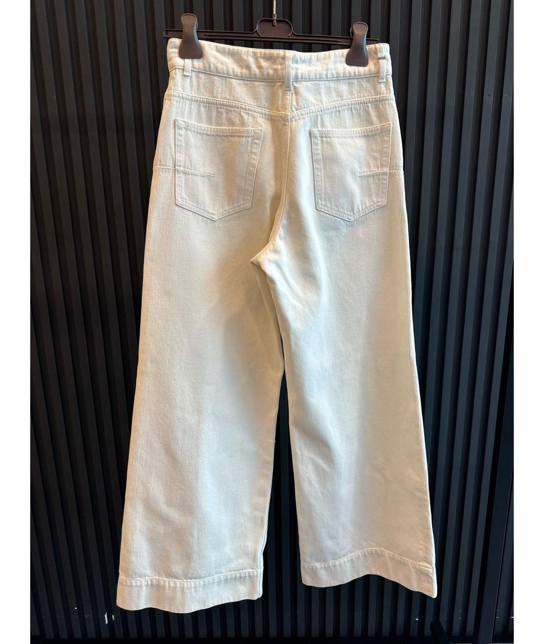 CHRISTIAN DIOR Белые хлопковые джинсы клеш, фото 2