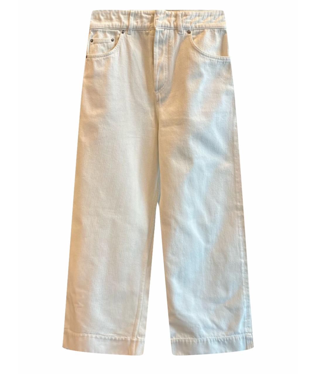 CHRISTIAN DIOR Белые хлопковые джинсы клеш, фото 1