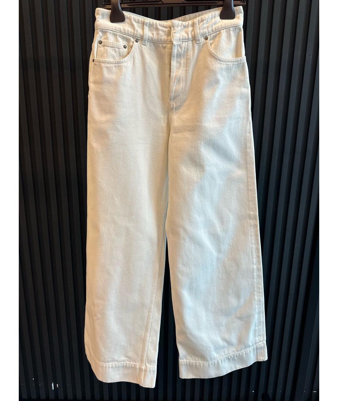 CHRISTIAN DIOR Белые хлопковые джинсы клеш, фото 5