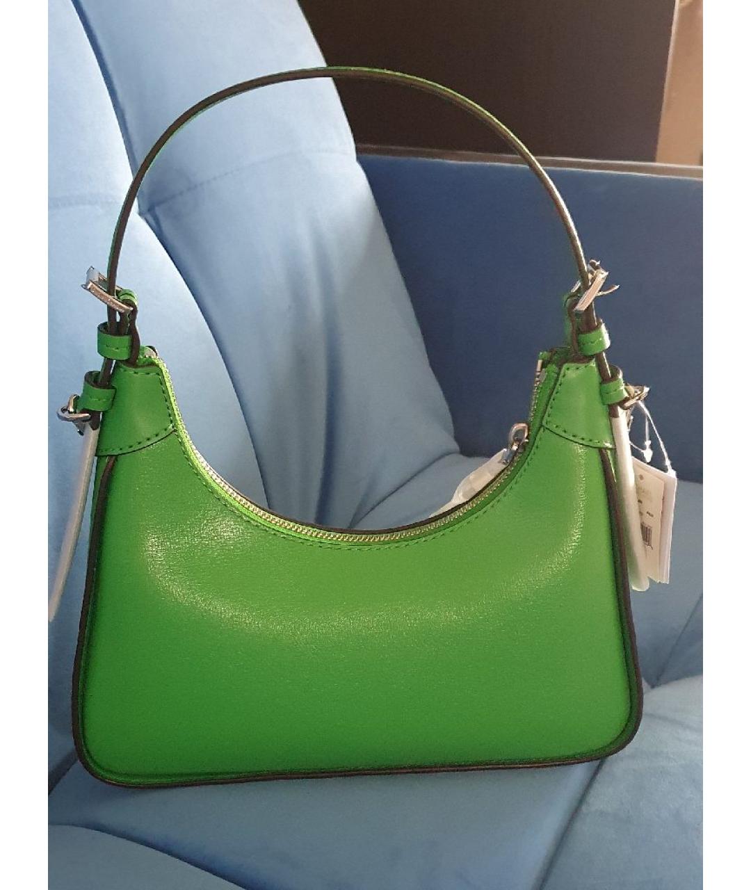 MICHAEL KORS Зеленая кожаная сумка с короткими ручками, фото 3