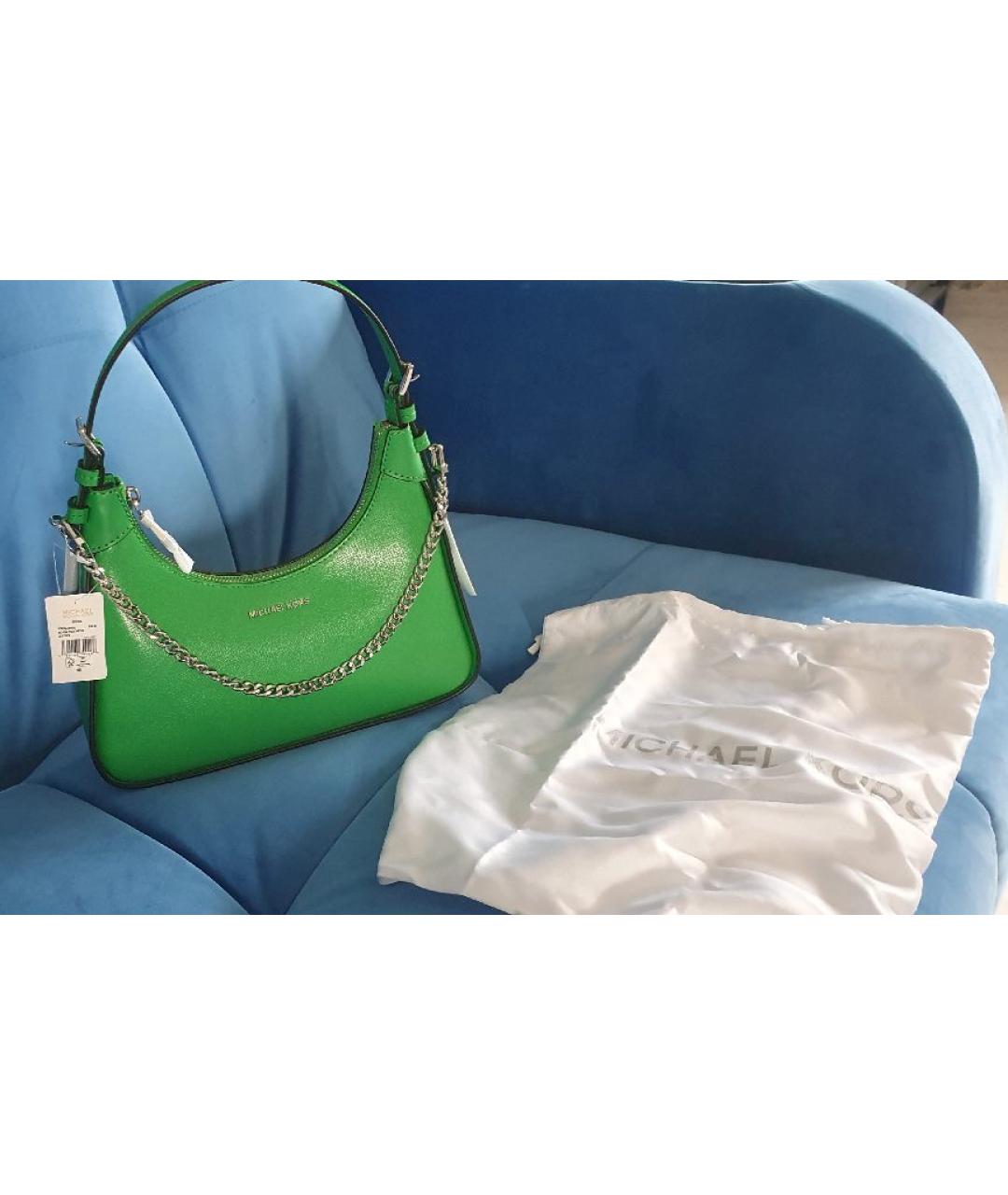 MICHAEL KORS Зеленая кожаная сумка с короткими ручками, фото 9
