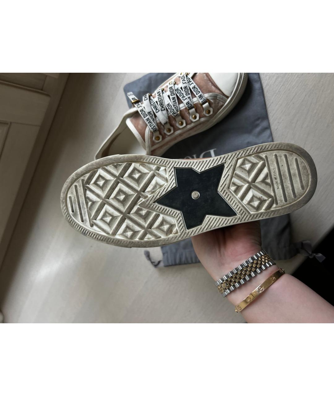 CHRISTIAN DIOR Розовые бархатные кеды, фото 4