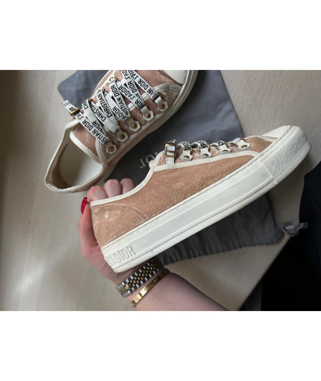 CHRISTIAN DIOR Розовые бархатные кеды, фото 5