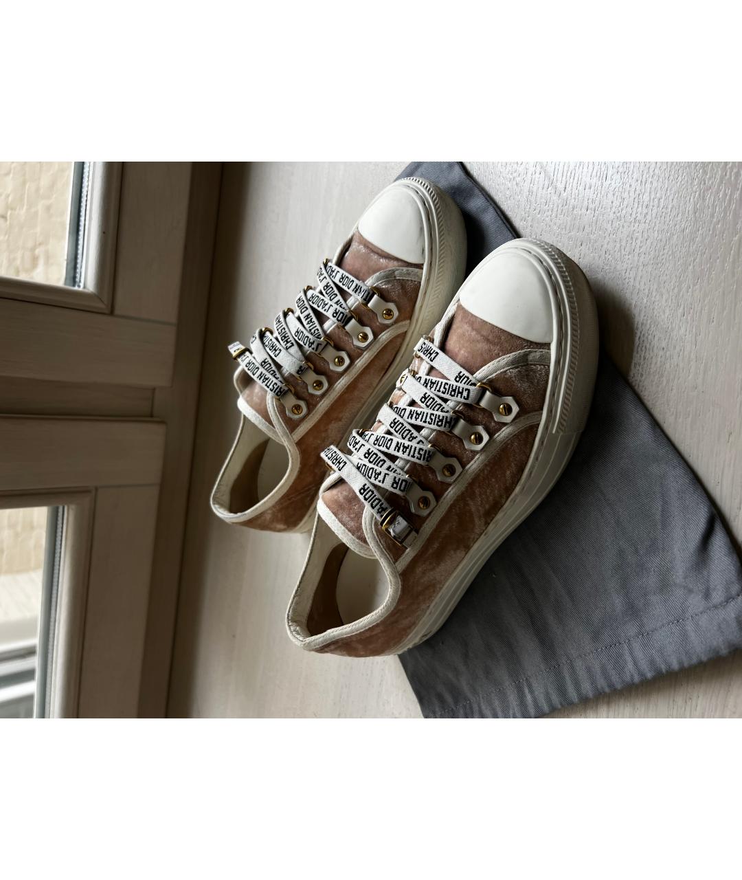 CHRISTIAN DIOR Розовые бархатные кеды, фото 2