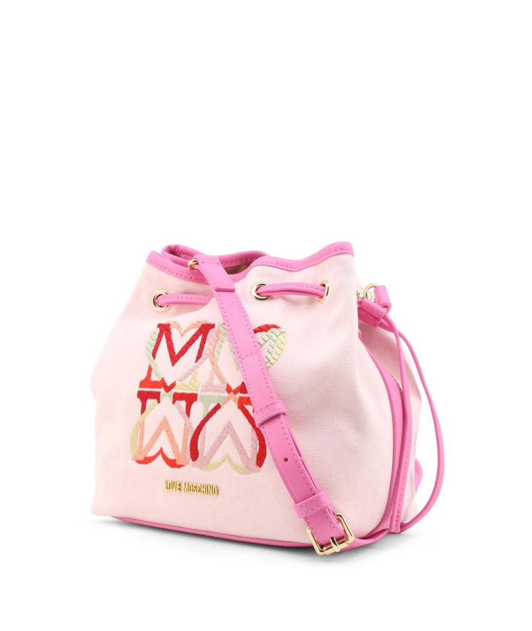 LOVE MOSCHINO Розовая хлопковая сумка через плечо, фото 2