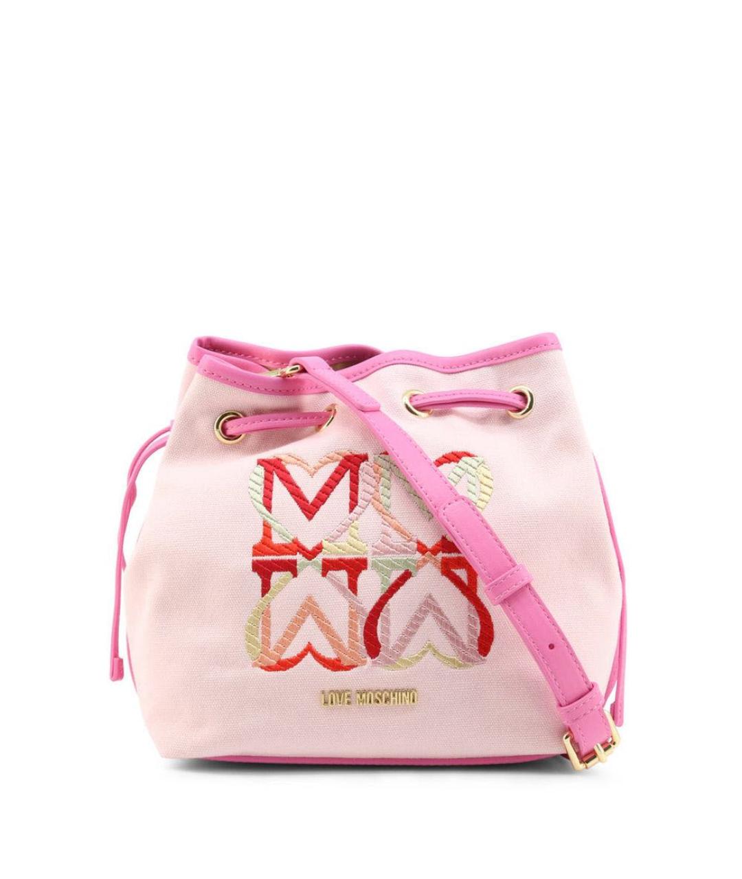LOVE MOSCHINO Розовая хлопковая сумка через плечо, фото 1