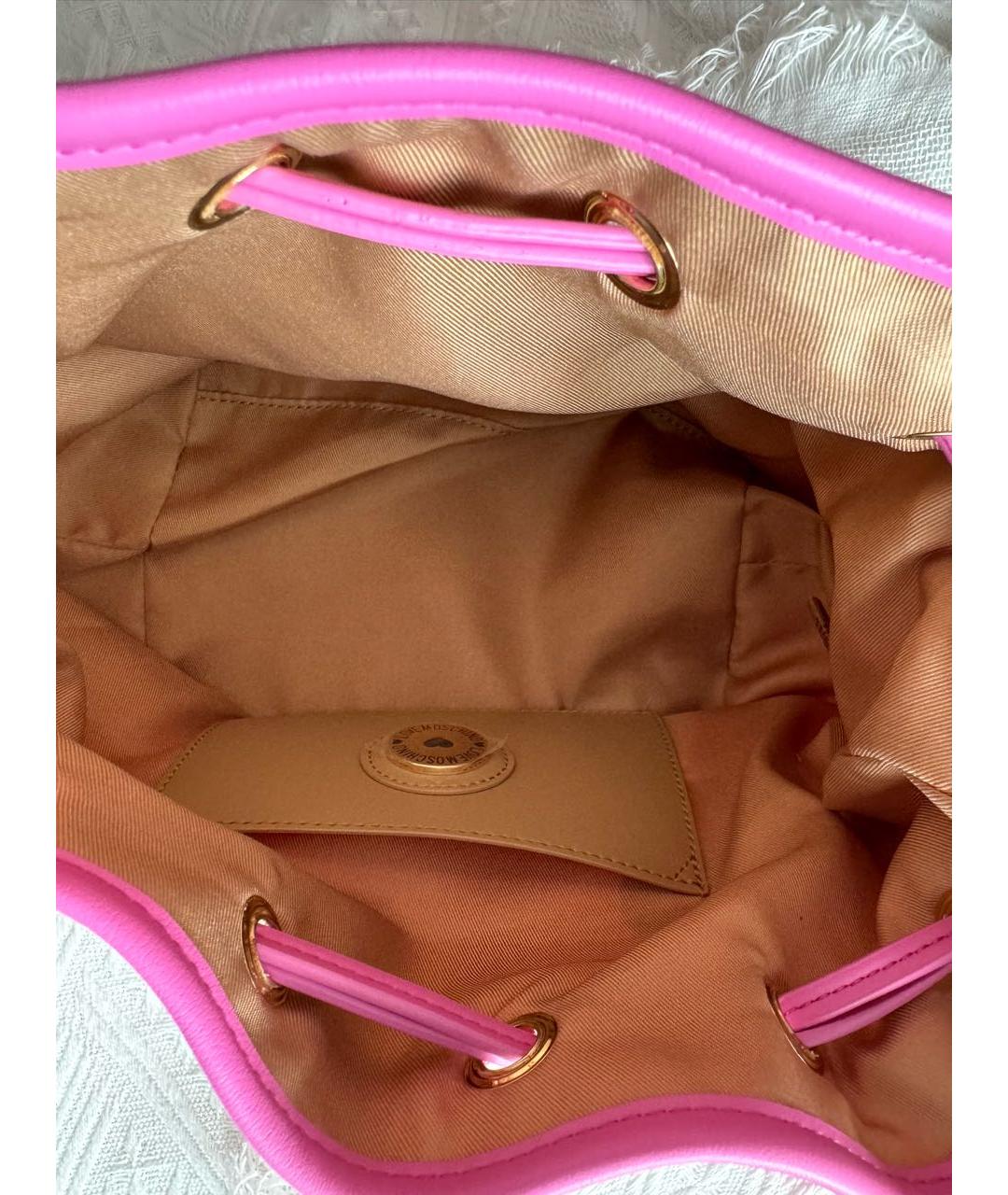 LOVE MOSCHINO Розовая хлопковая сумка через плечо, фото 5