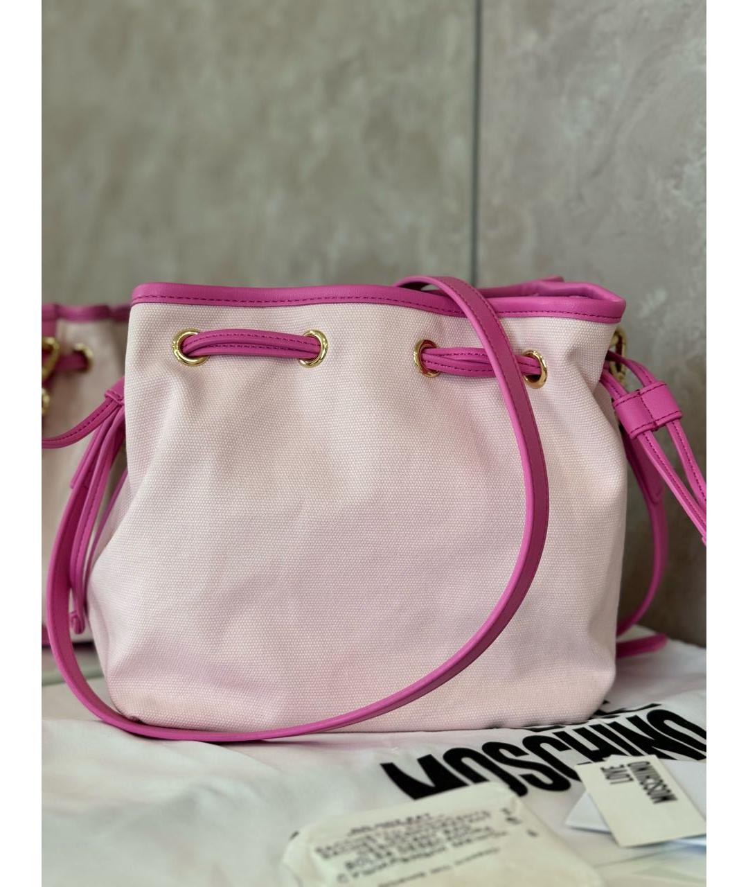 LOVE MOSCHINO Розовая хлопковая сумка через плечо, фото 3