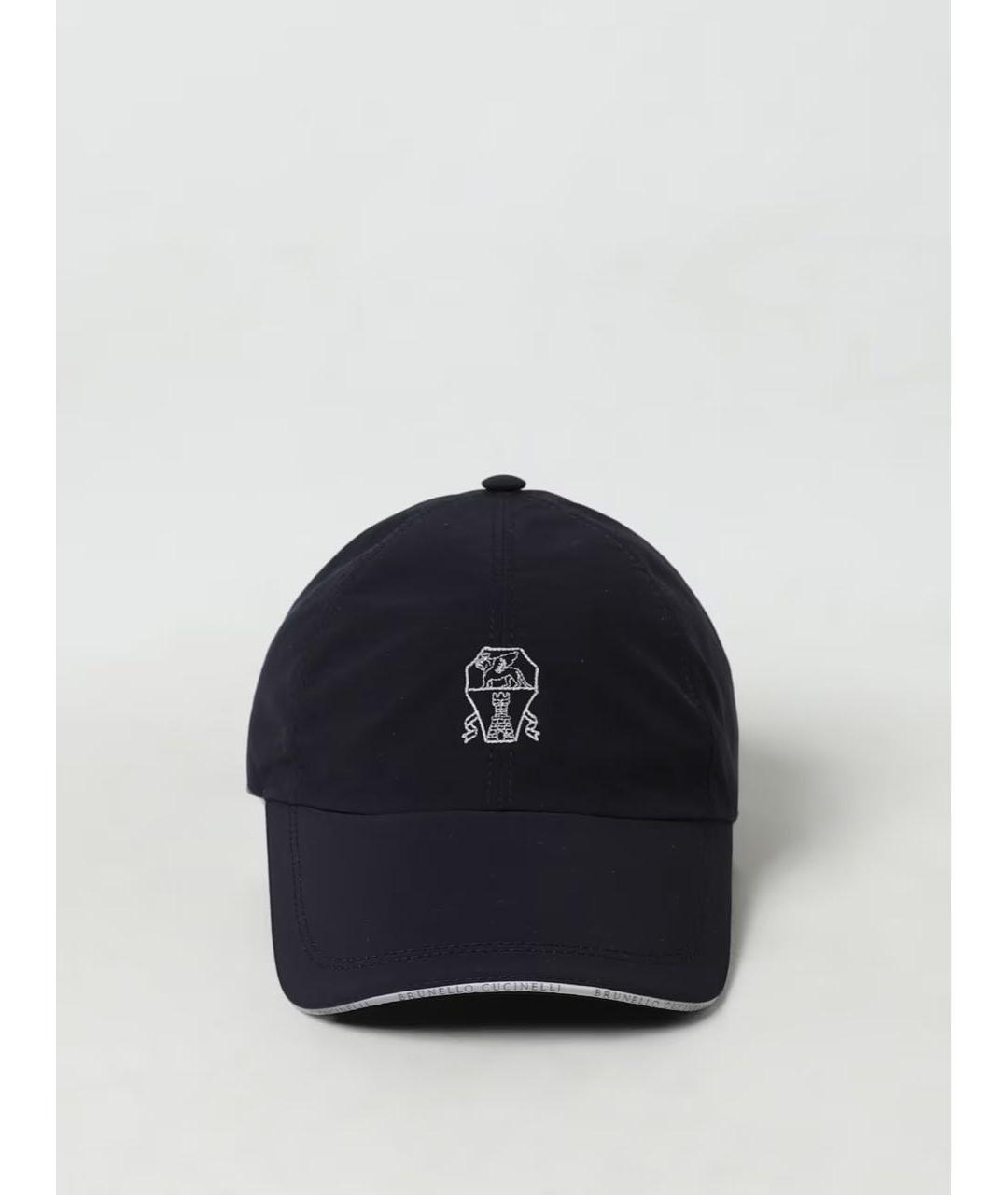 BRUNELLO CUCINELLI Темно-синяя синтетическая кепка/бейсболка, фото 6