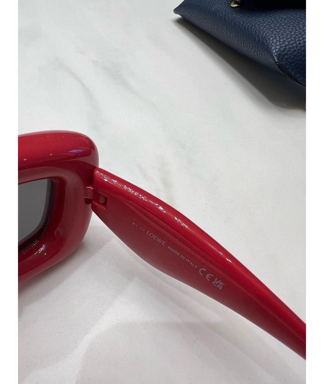 LOEWE Красные пластиковые солнцезащитные очки, фото 4