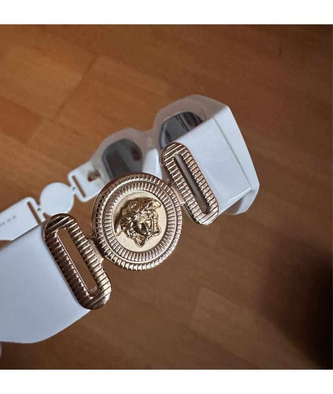VERSACE Белые пластиковые солнцезащитные очки, фото 3