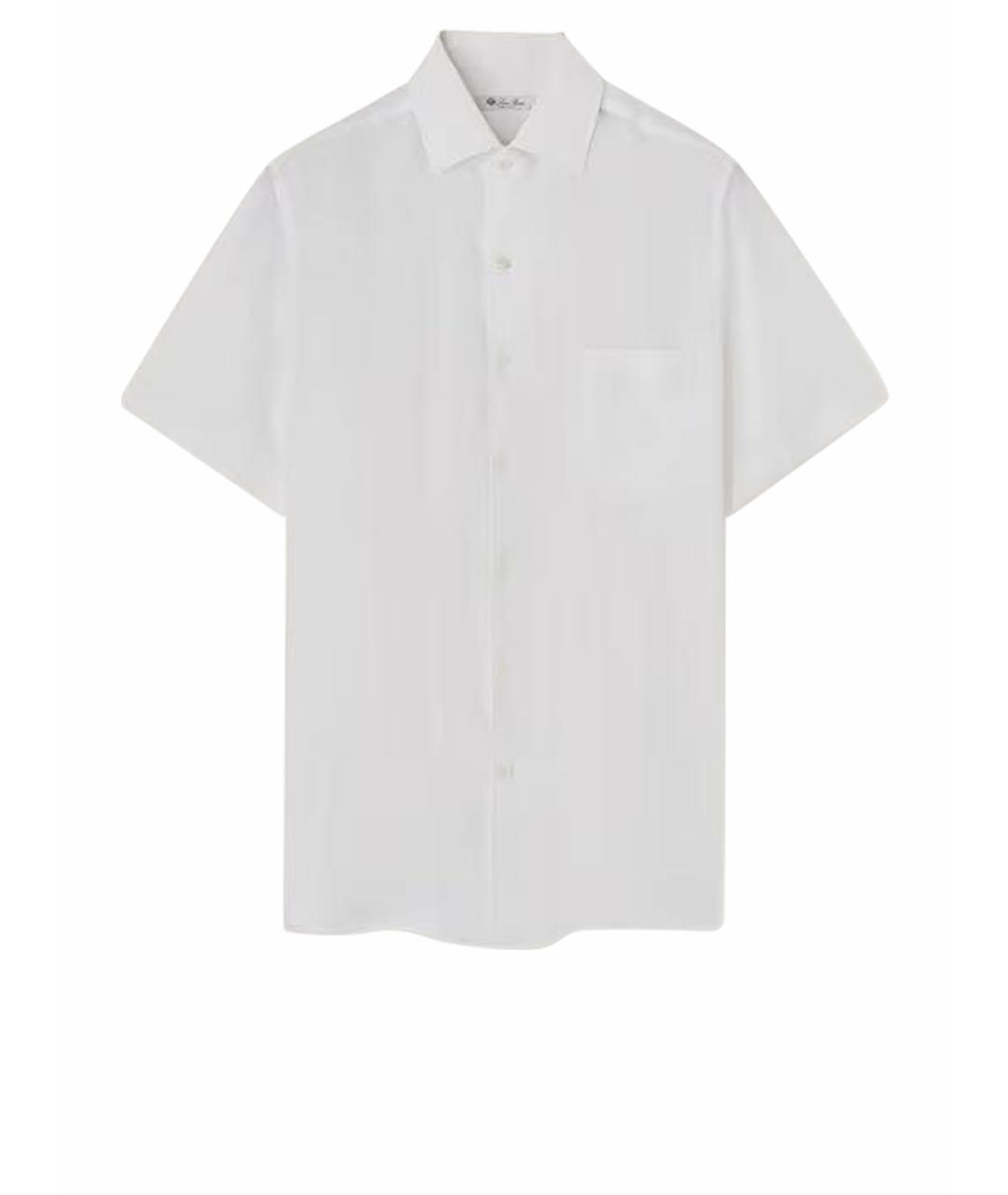 LORO PIANA Белая льняная классическая рубашка, фото 1