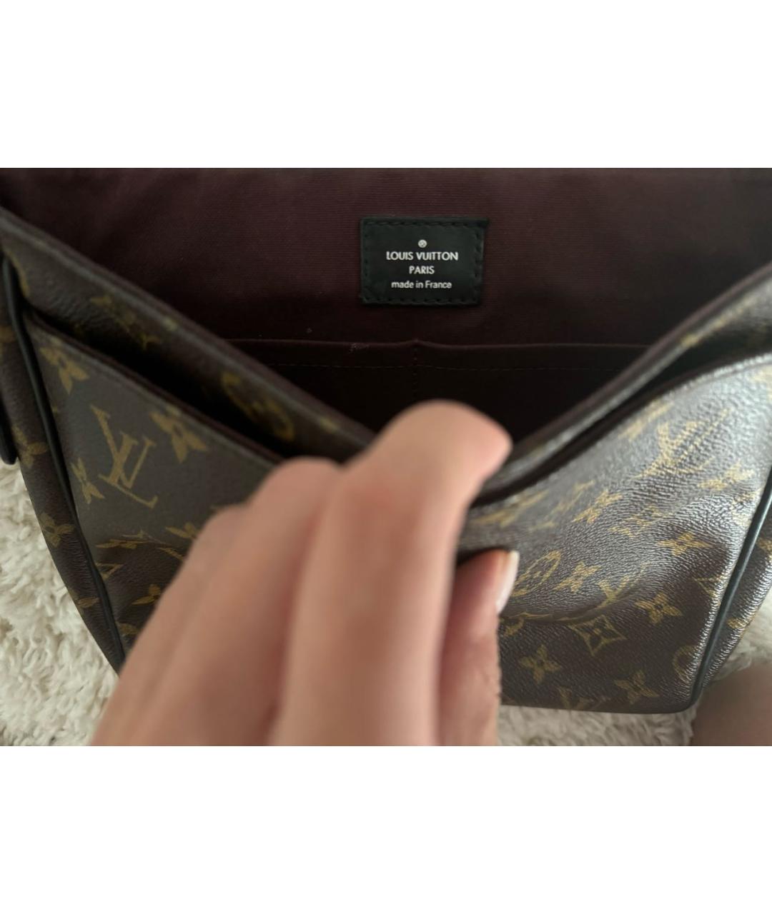 LOUIS VUITTON PRE-OWNED Коричневая сумка на плечо из искусственной кожи, фото 4