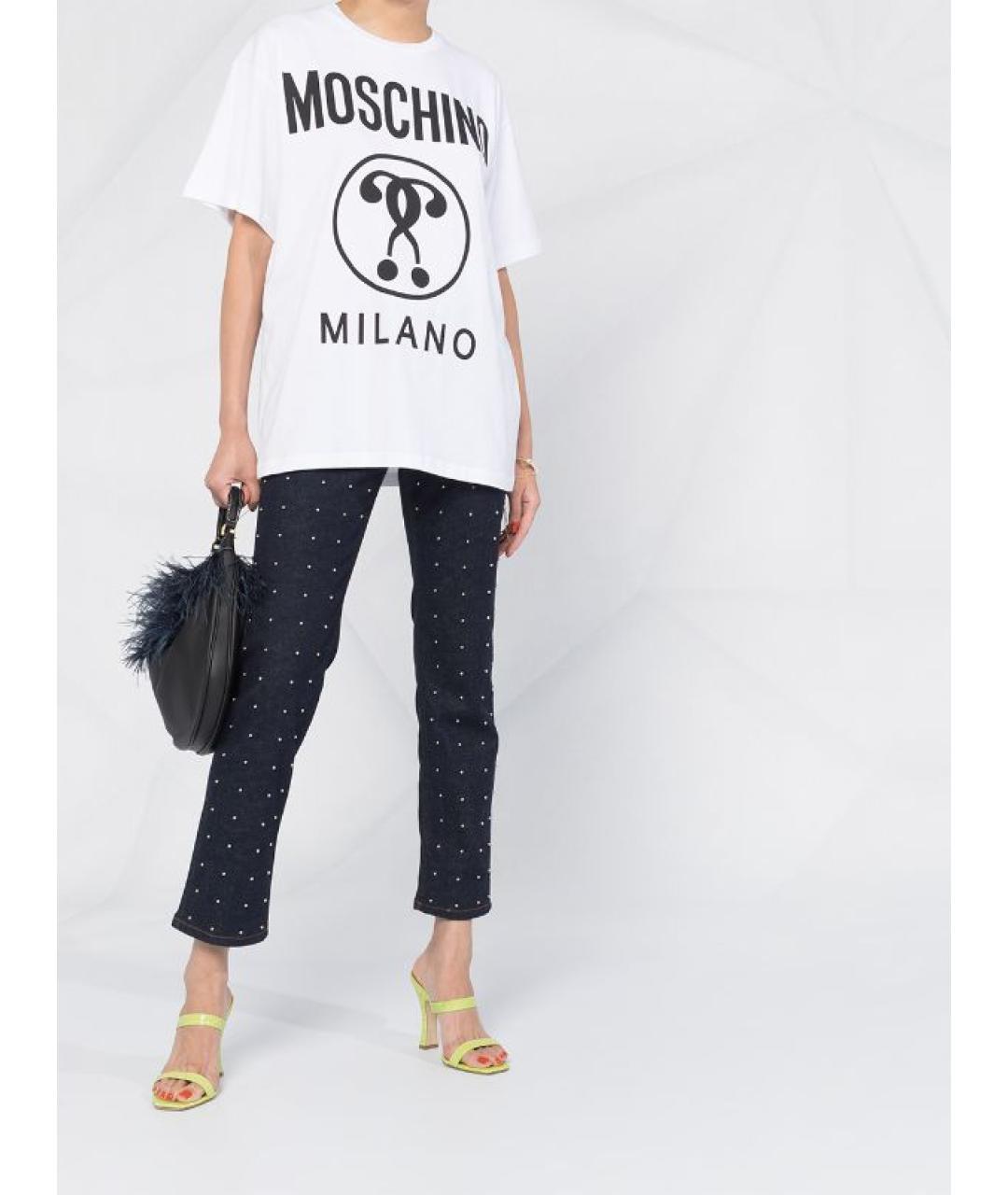 BOUTIQUE MOSCHINO Белая хлопковая футболка, фото 2