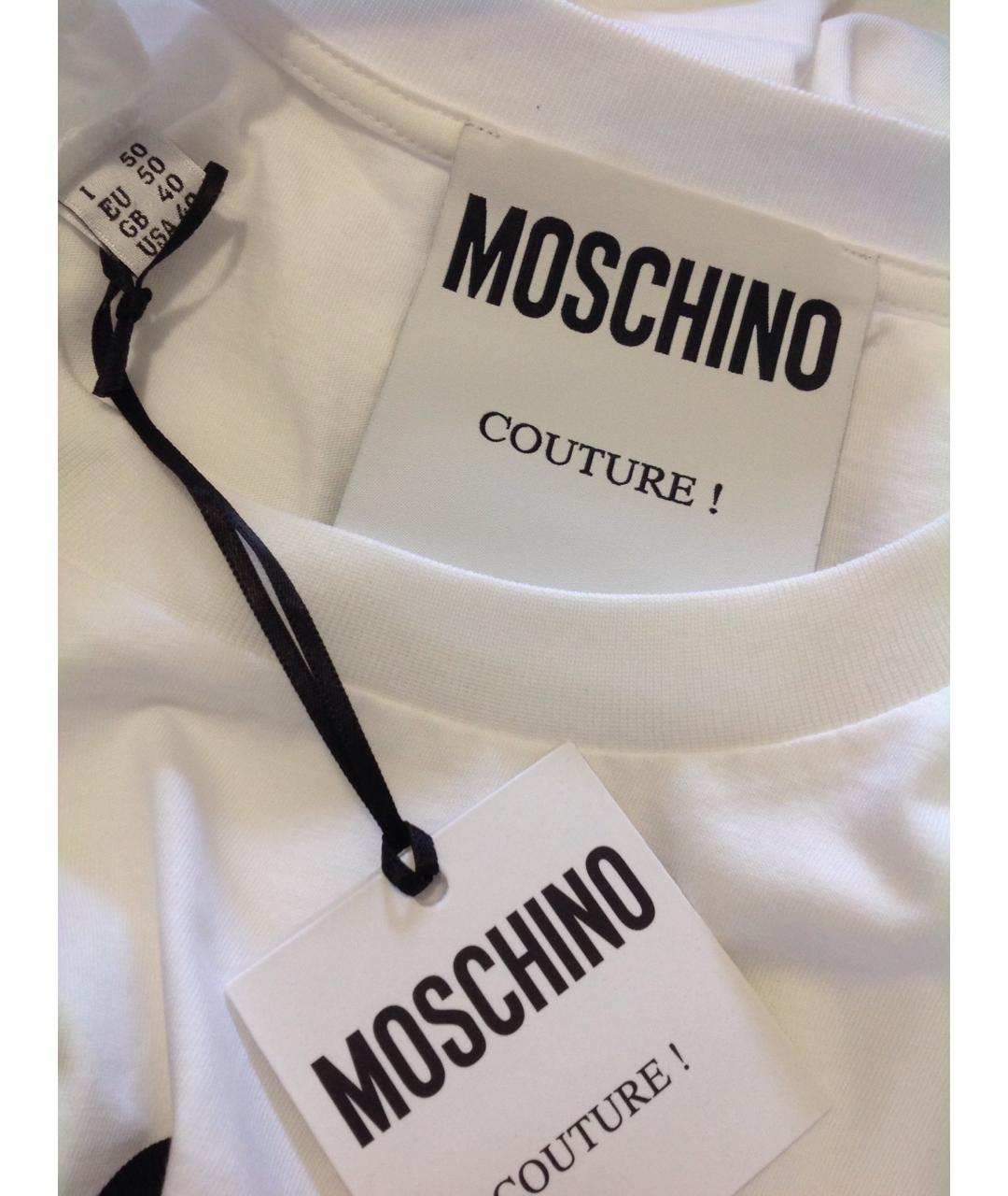 BOUTIQUE MOSCHINO Белая хлопковая футболка, фото 6