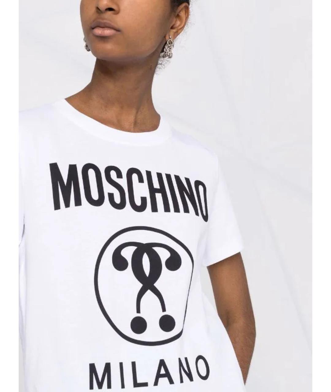 BOUTIQUE MOSCHINO Белая хлопковая футболка, фото 3