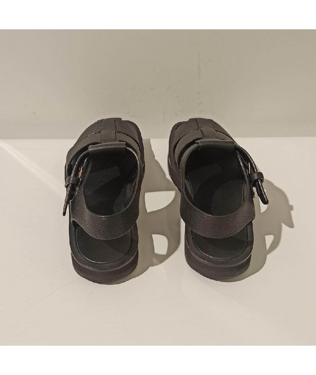 THE ROW Черные кожаные сандалии, фото 3