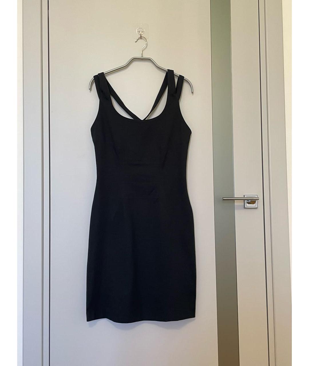VERSUS VERSACE Черное хлопко-эластановое повседневное платье, фото 9