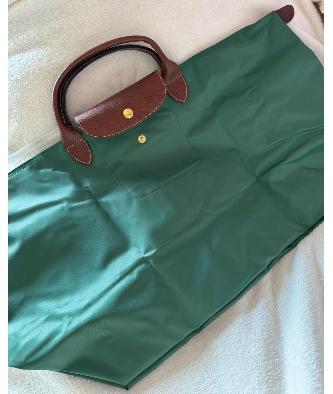 LONGCHAMP Зеленая сумка с короткими ручками, фото 5