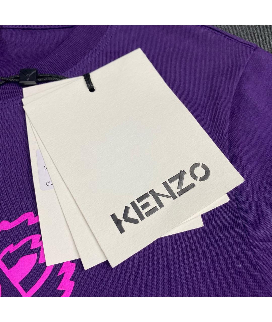 KENZO Фиолетовая хлопковая футболка, фото 3