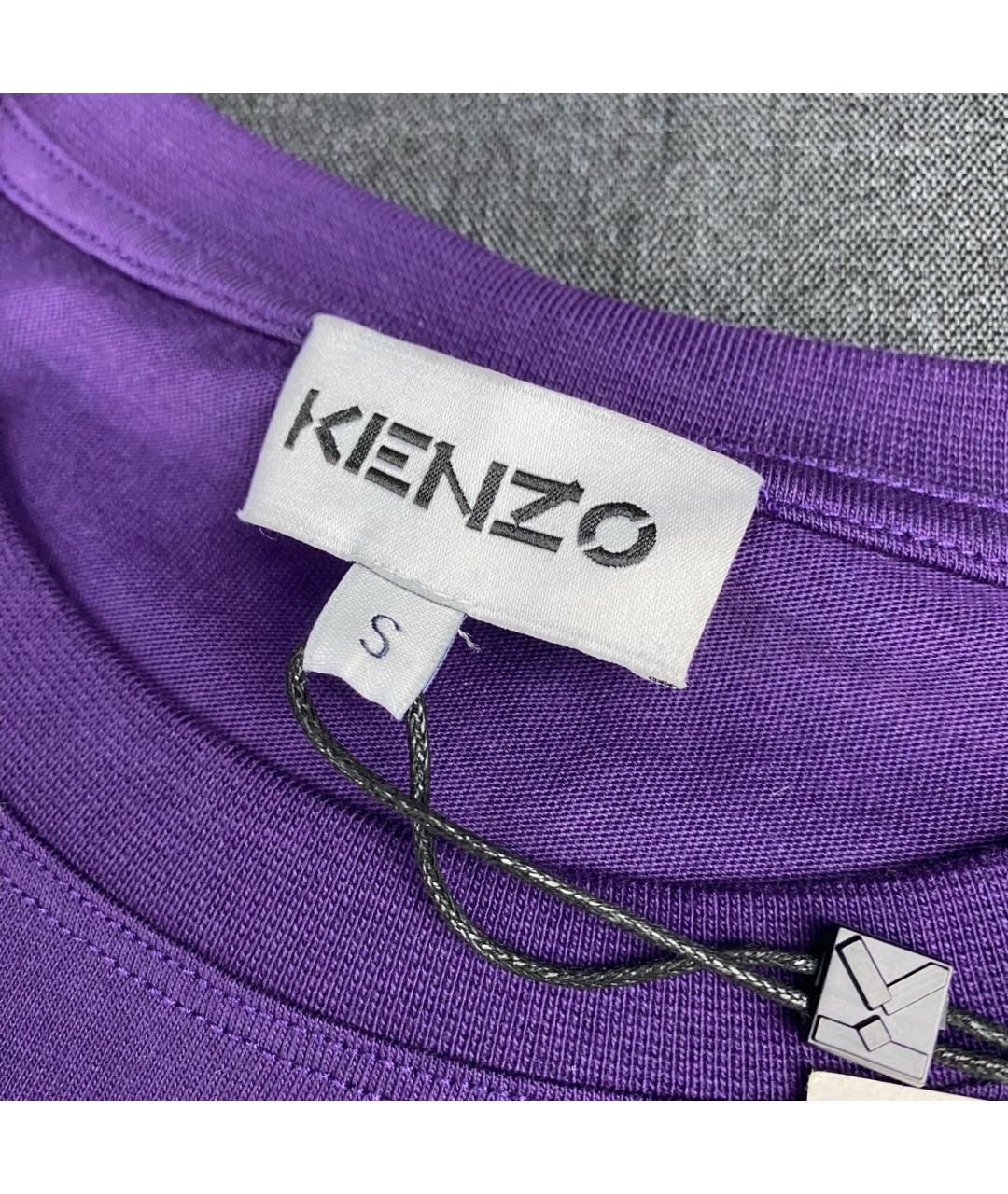 KENZO Фиолетовая хлопковая футболка, фото 4