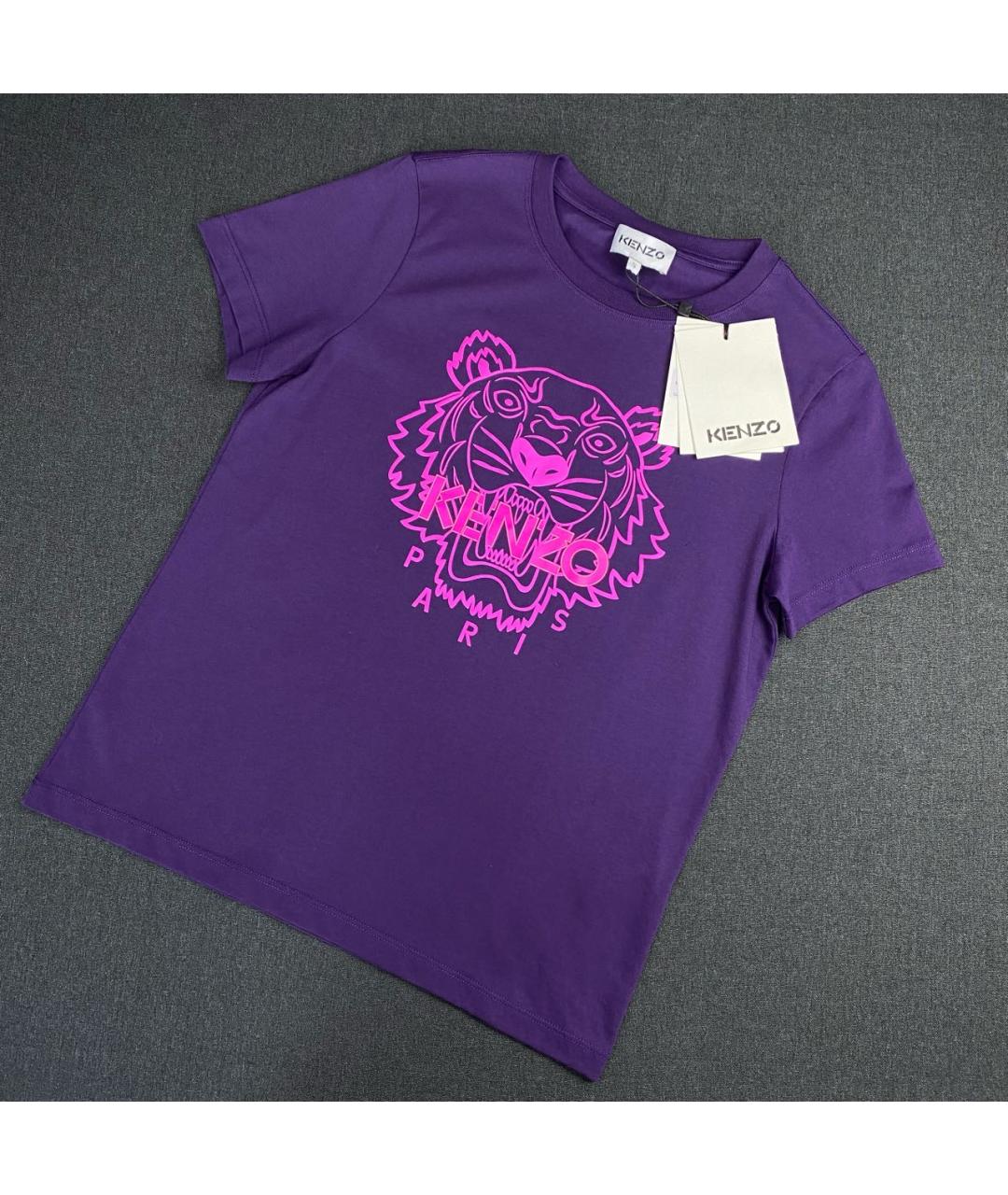 KENZO Фиолетовая хлопковая футболка, фото 7