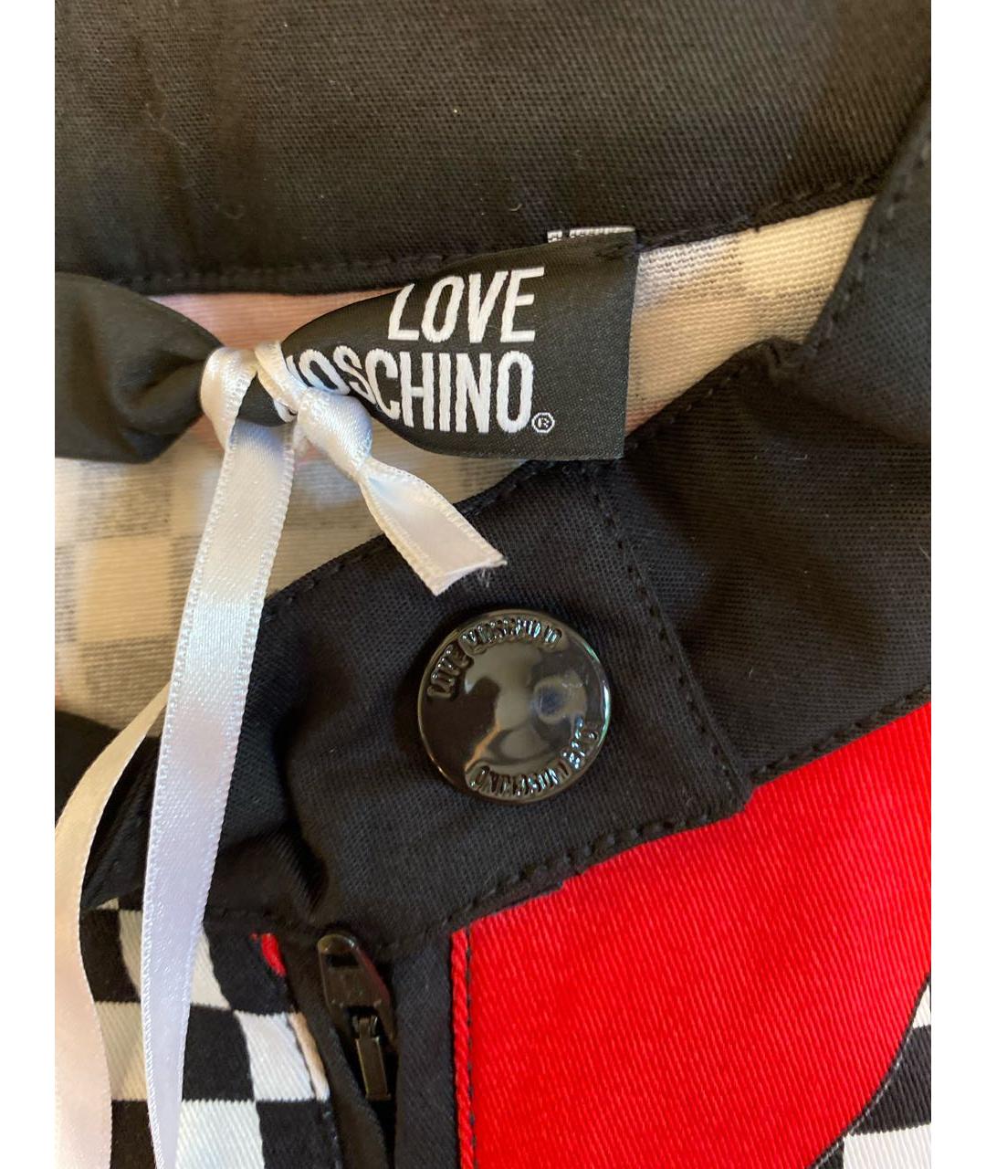 LOVE MOSCHINO Красное хлопковое повседневное платье, фото 6