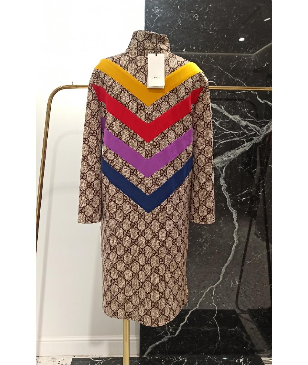 GUCCI Бежевое полиэстеровое повседневное платье, фото 5