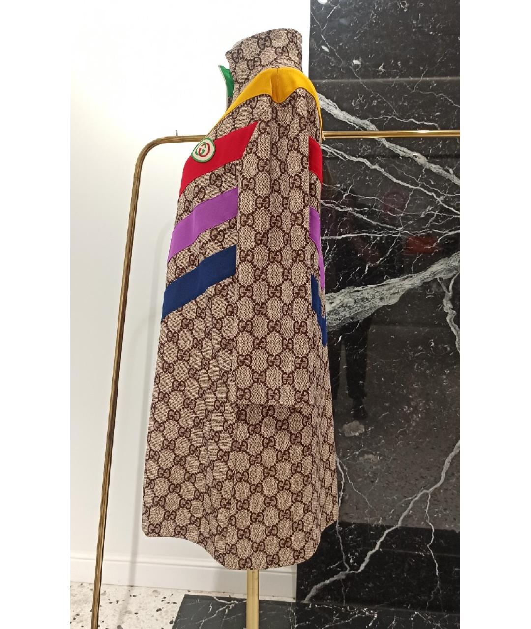 GUCCI Бежевое полиэстеровое повседневное платье, фото 2