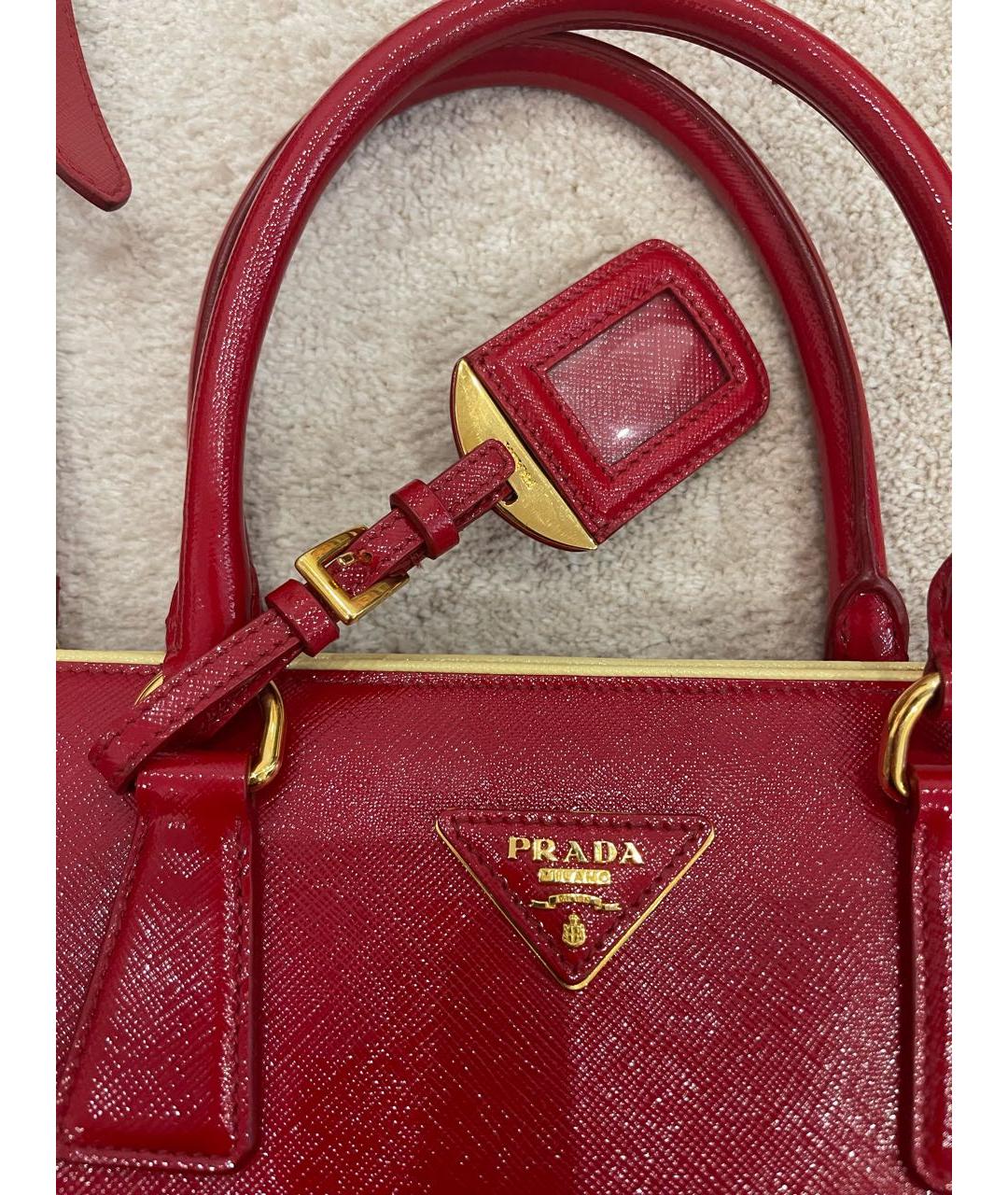 PRADA Красная кожаная сумка тоут, фото 2