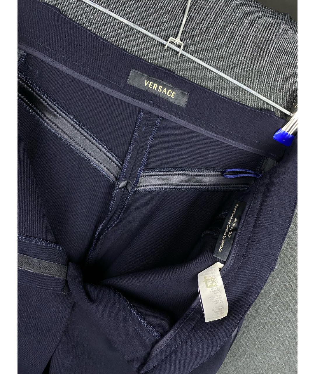 VERSACE Фиолетовые шерстяные брюки узкие, фото 3