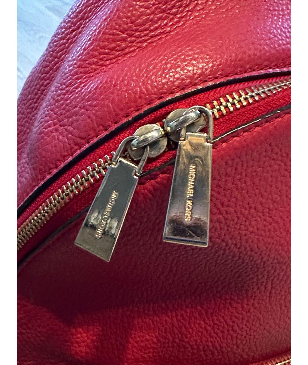 MICHAEL KORS Красный кожаный рюкзак, фото 6