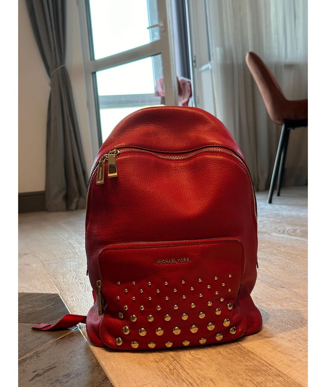 MICHAEL KORS Красный кожаный рюкзак, фото 8