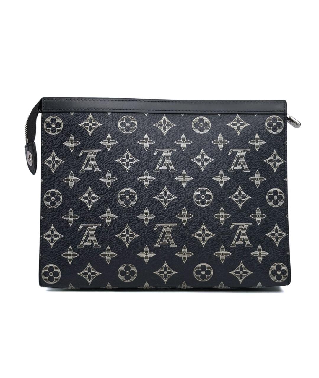 LOUIS VUITTON PRE-OWNED Темно-синяя кожаная барсетка, фото 2