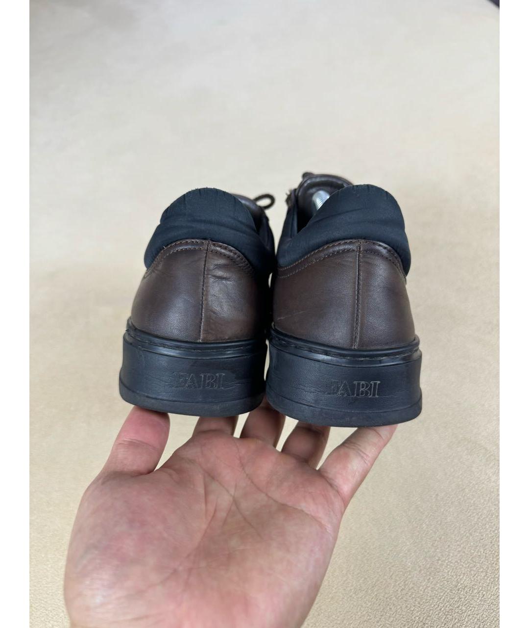 FABI Коричневые кожаные низкие ботинки, фото 3