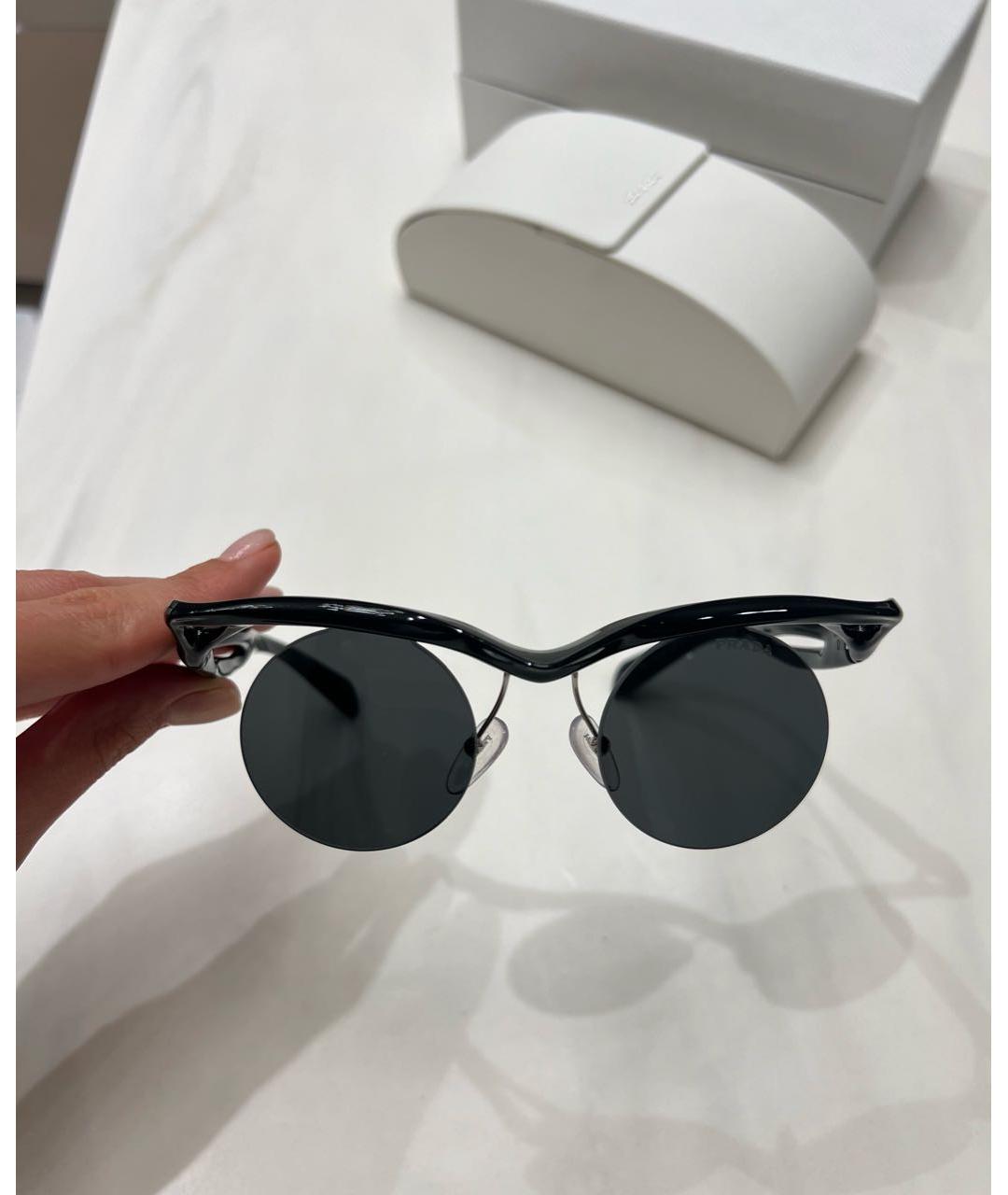 PRADA Черные металлические солнцезащитные очки, фото 5