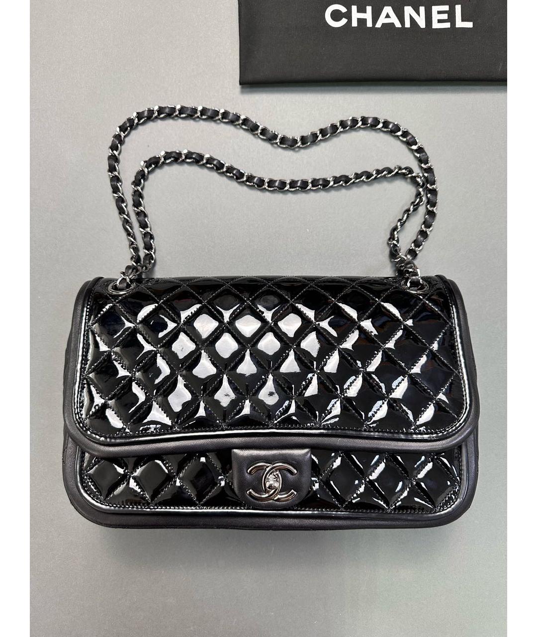 CHANEL PRE-OWNED Черная кожаная сумка через плечо, фото 8