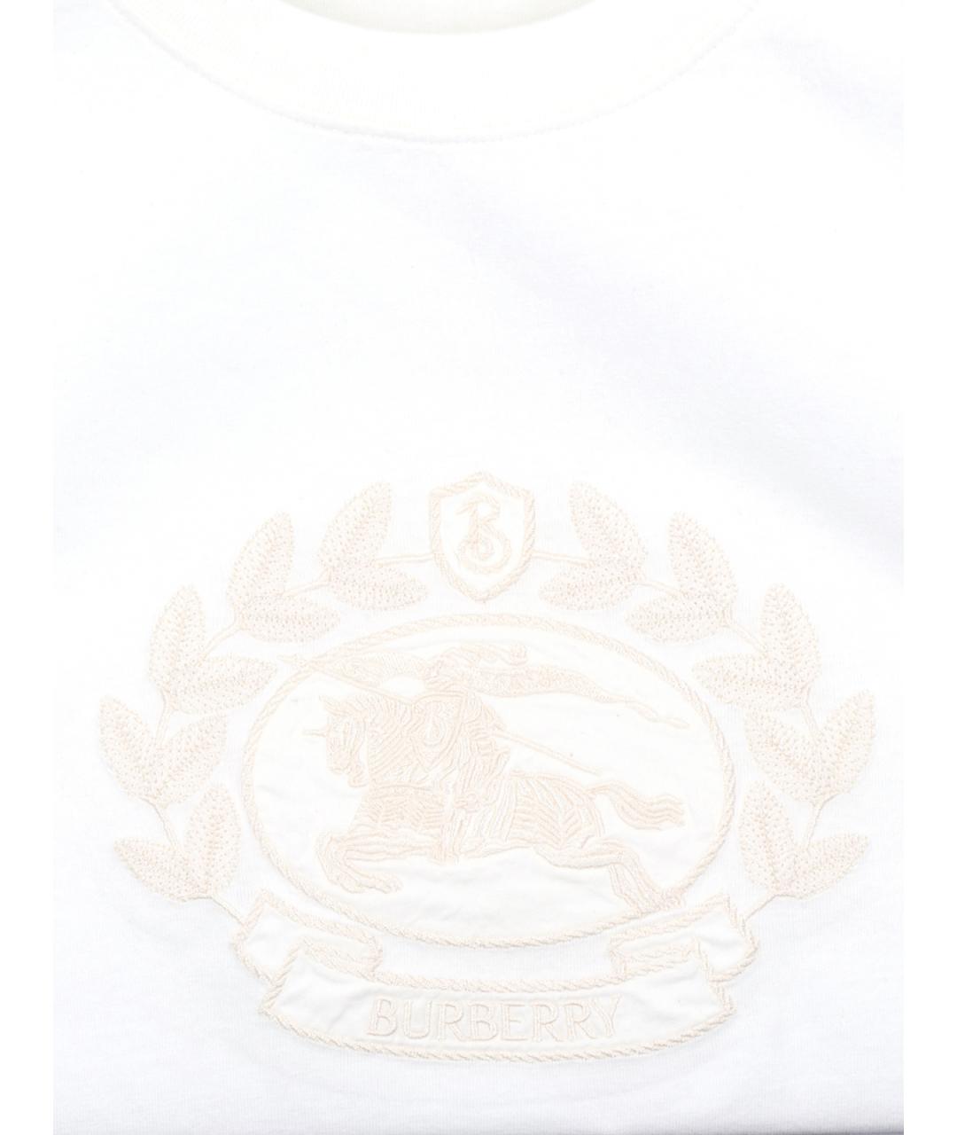 BURBERRY Белая хлопковая футболка, фото 3