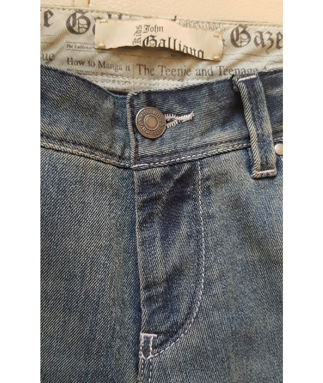 JOHN GALLIANO Синие хлопковые прямые джинсы, фото 7